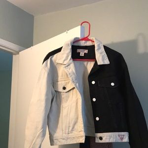 Black and white jeans jacket
